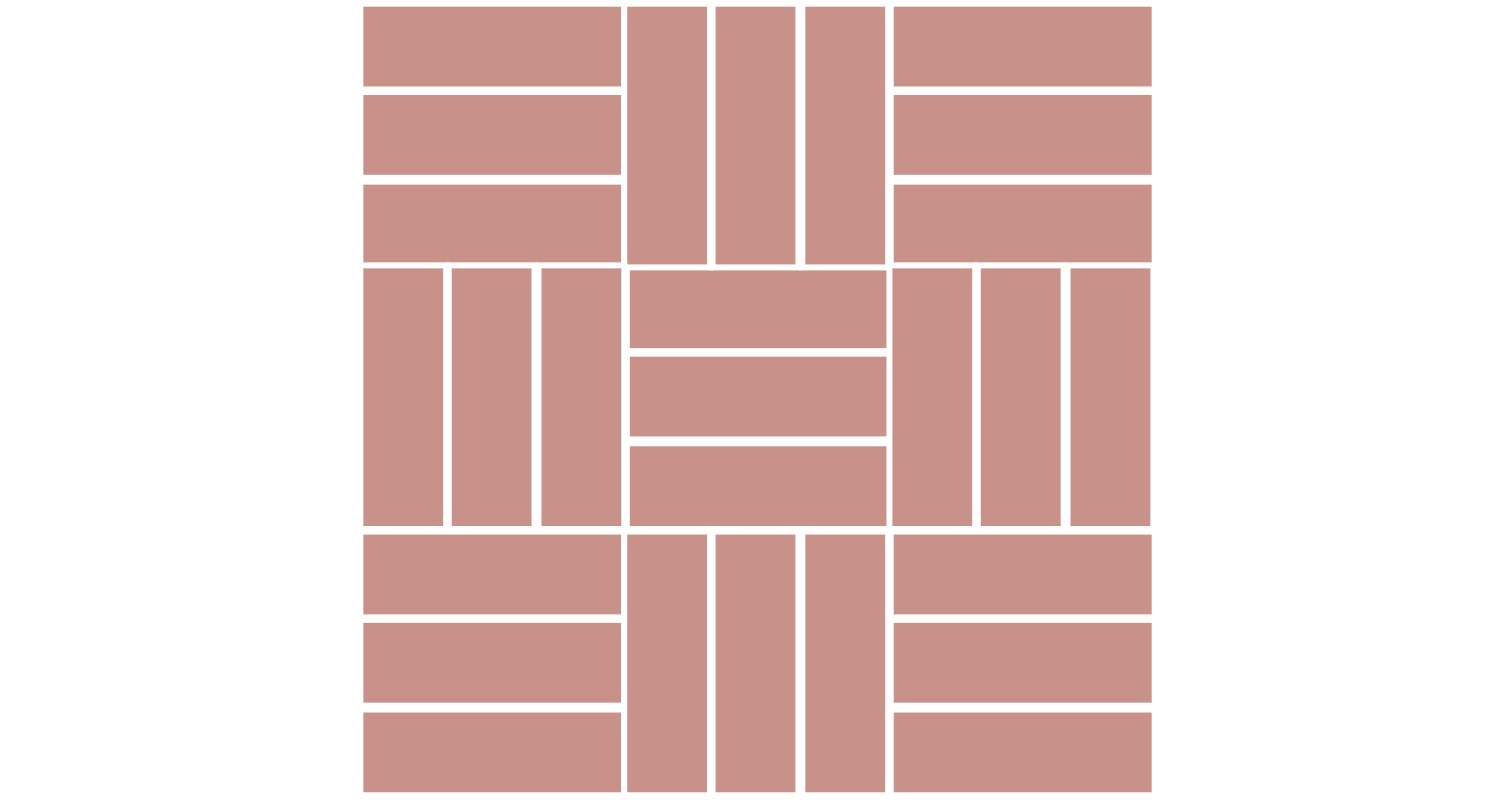 Vaaleanpunainen ruudukkomainen kuvio: vaakasuoria ja pystysuoria suorakulmioita.