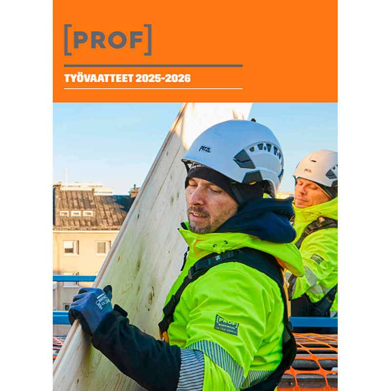 Esitteen kansi PROF-työvaatteet 2025-2026