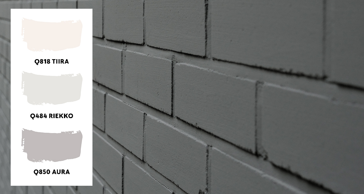 Poimintoja harmaista Tikkurilan tiilitalomaalin sävyistä.