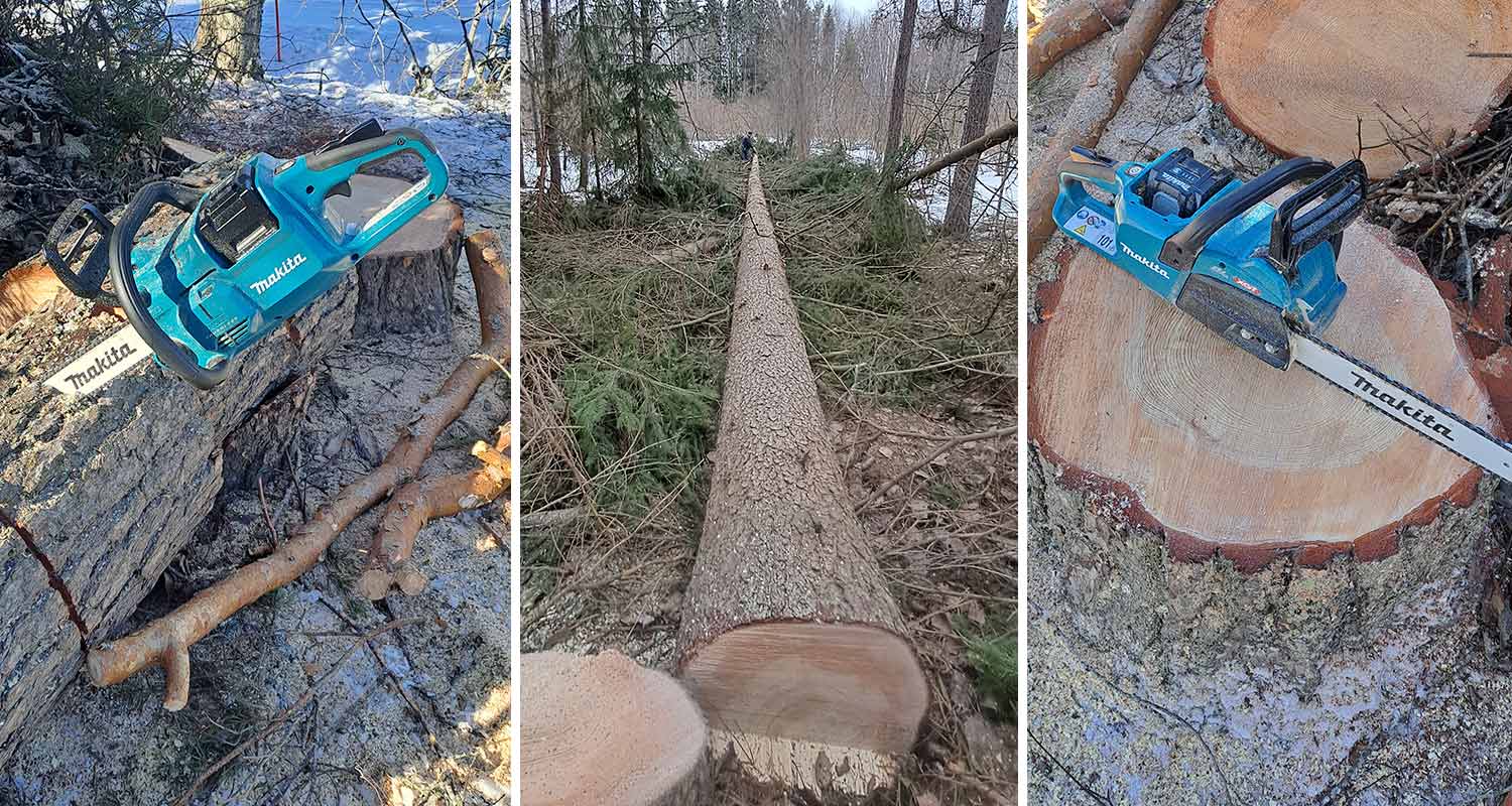 Puun sahaus Makita UC025GT101 40V XGT -akkuketjusahalla