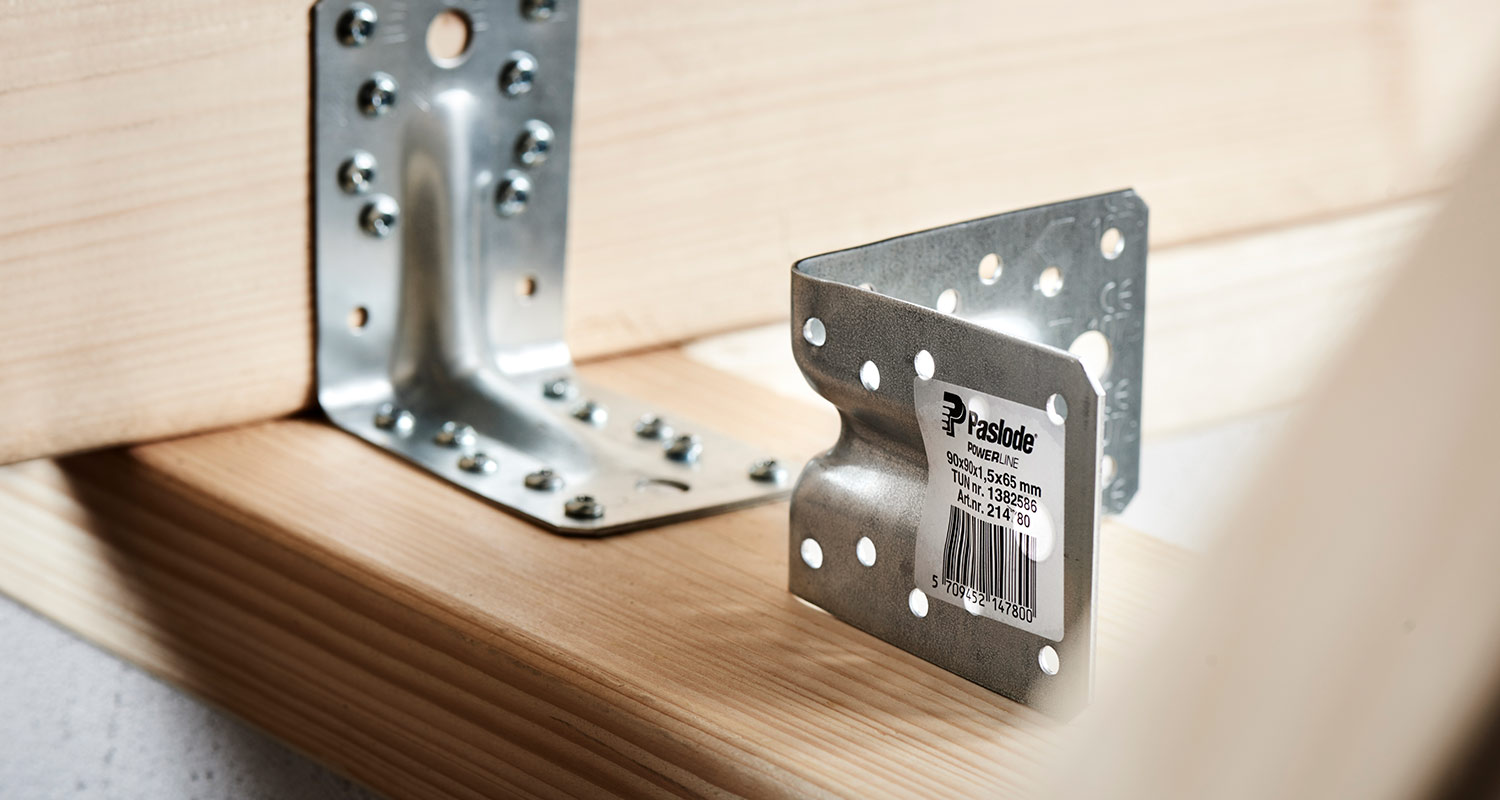 Paslode Powerline -kulmalevyn etikettitarra