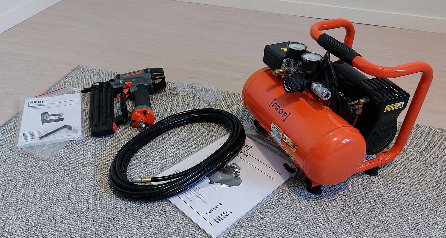 PROF-viimeistelynaulainsetti lattialla