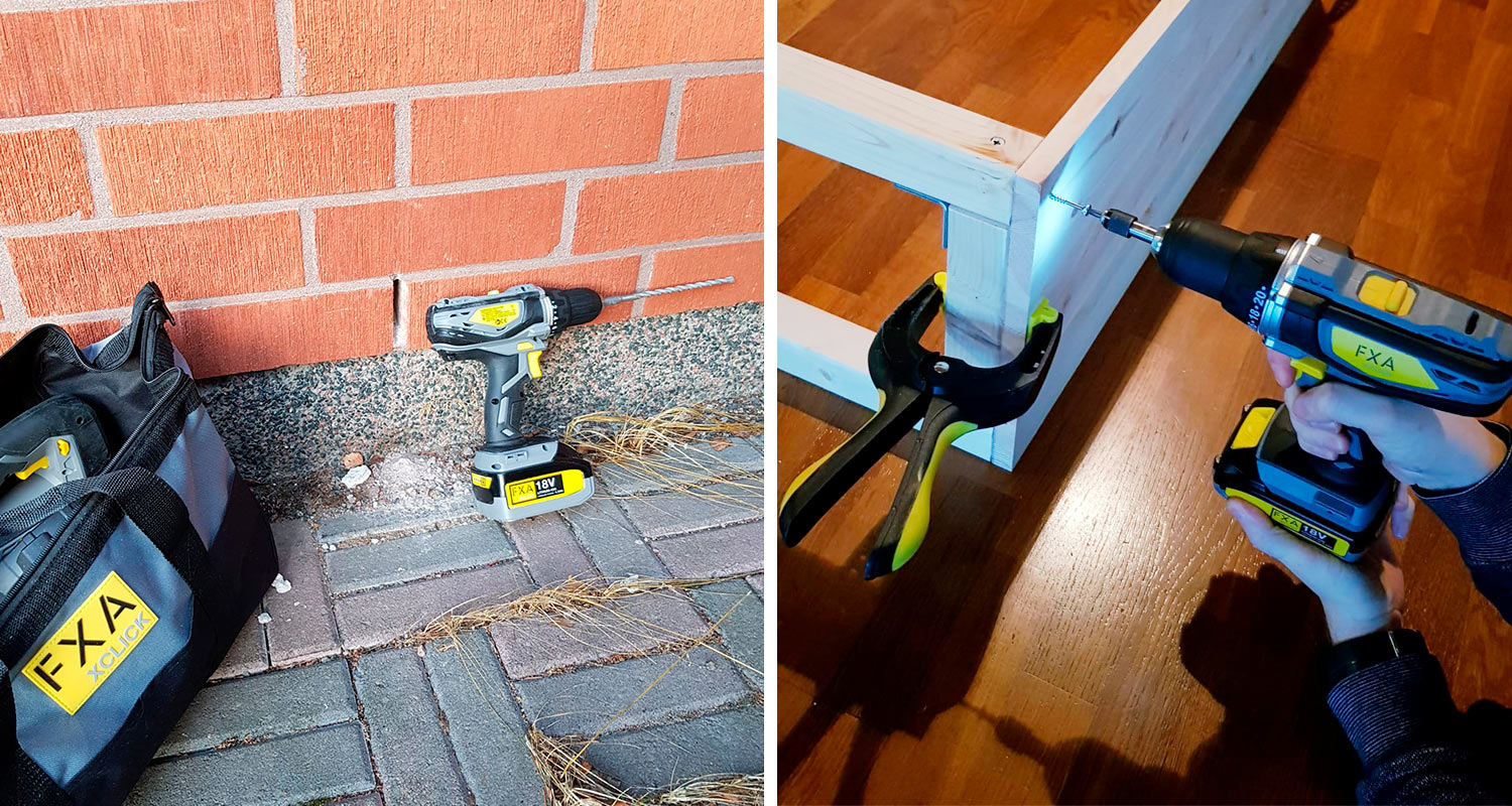 FXA XCLICK akkukonesarjan ruuvinvaannin K-Raudasta