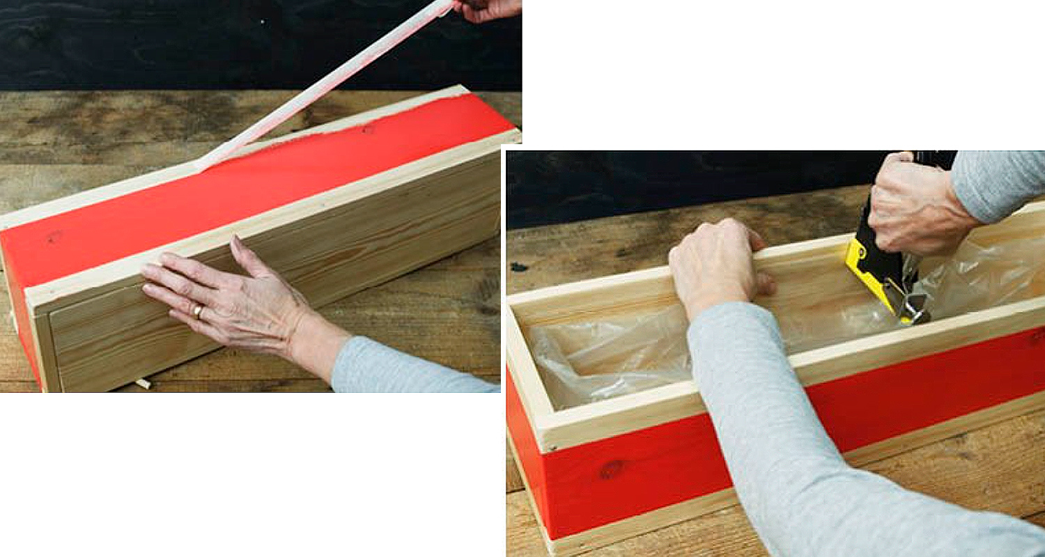 Pitkuilainen kukkalaatikko, työvaiheet 7 ja 8