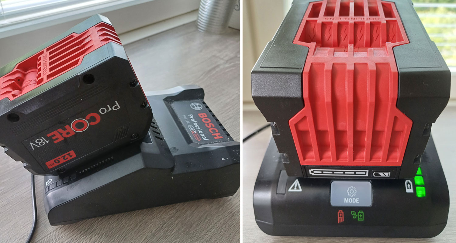 Kuvassa akku- ja laturipaketti Bosch 18V 2x12,0Ah ProCore GAL 18V-160