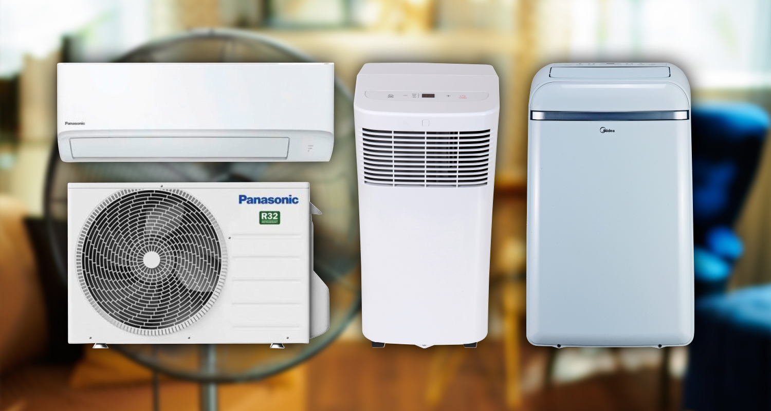 Kodin jäähdytys ja tuuletin olohuoneessa.