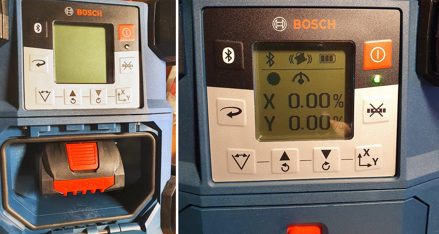 Bosch GRL 600 CHV pyörivän laserin näyttö