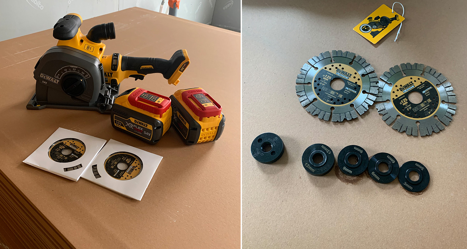 Akkuroilokone Dewalt pöydällä