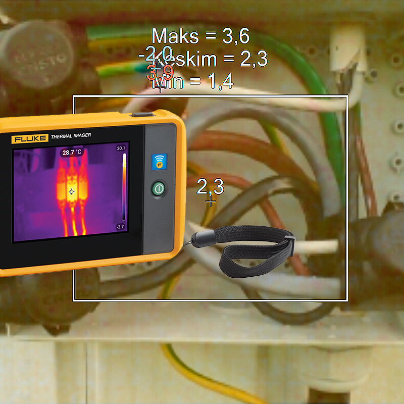 Fluke lämpökamera koekäytössä ammattilaisella