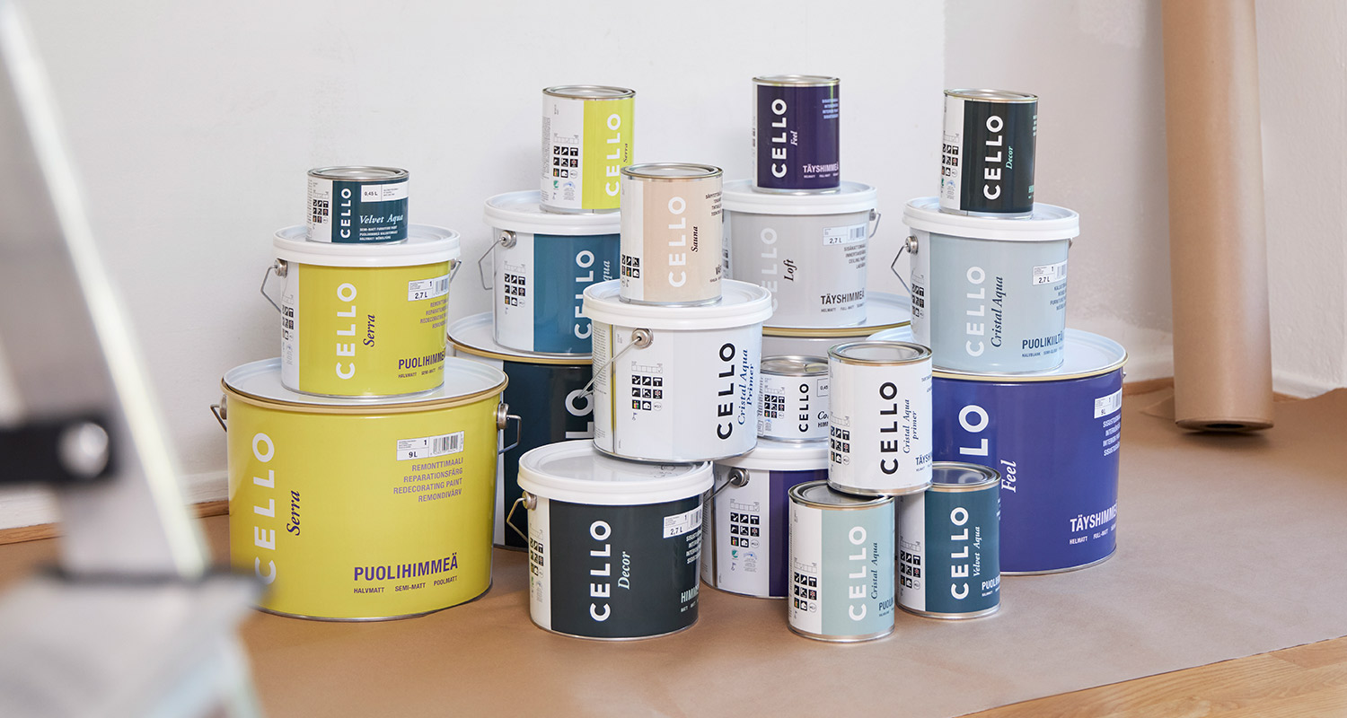 Cello-sisämaalipurkit K-Raudasta