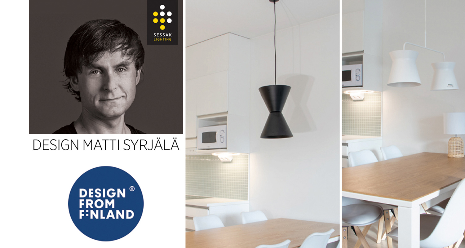 Matti Syrjälä Sessak-valaisimien yksi suunnittelijoista, valaisimet K-Raudasta