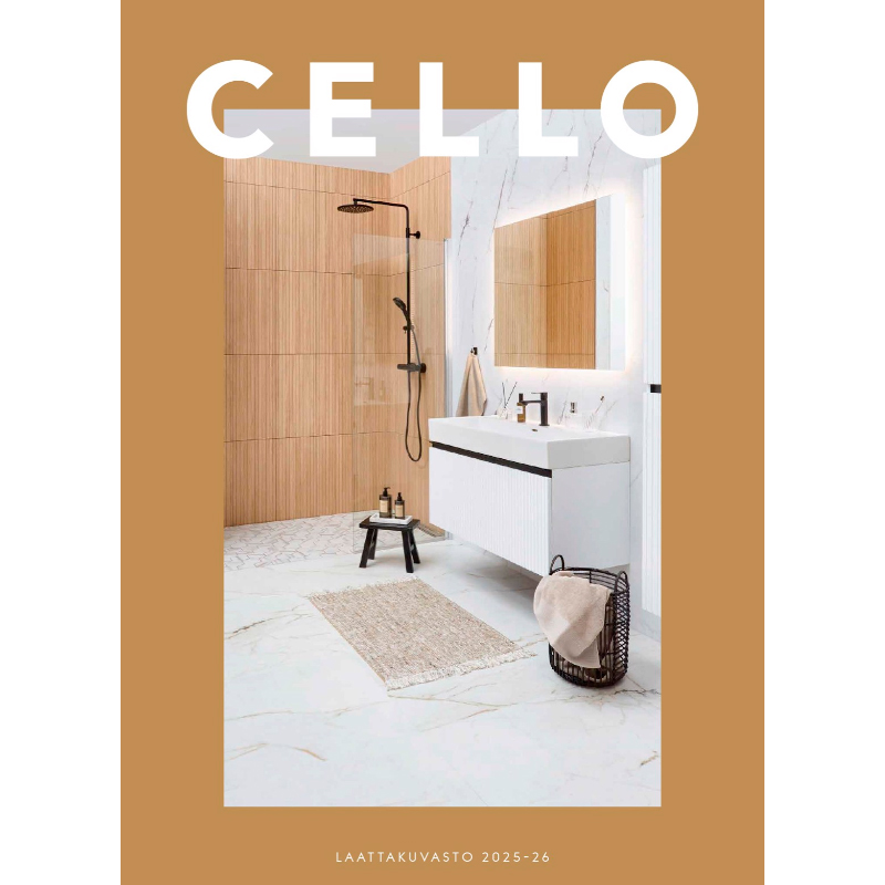 Laattakuvasto 2025: vaaleita laattoja ja vaaleat kylpyhuonekalusteet