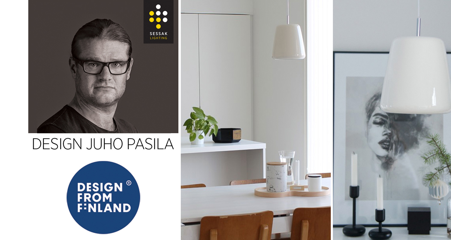 Juho Pasila Sessak-valaisimien yksi suunnittelijoista, valaisimet K-Raudasta