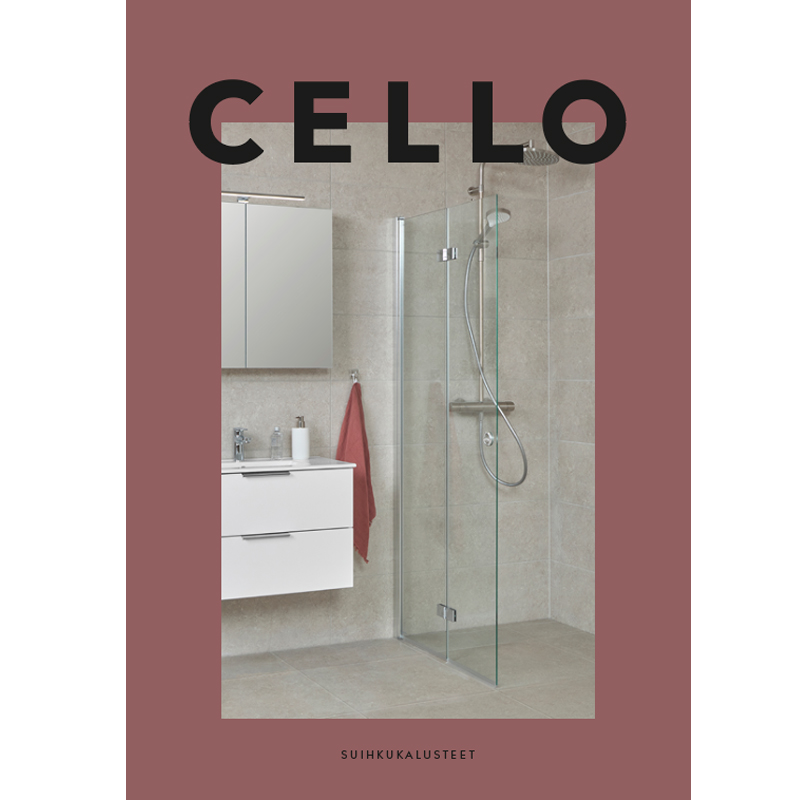 Cello-suihkukaluste-esitteen kansikuva