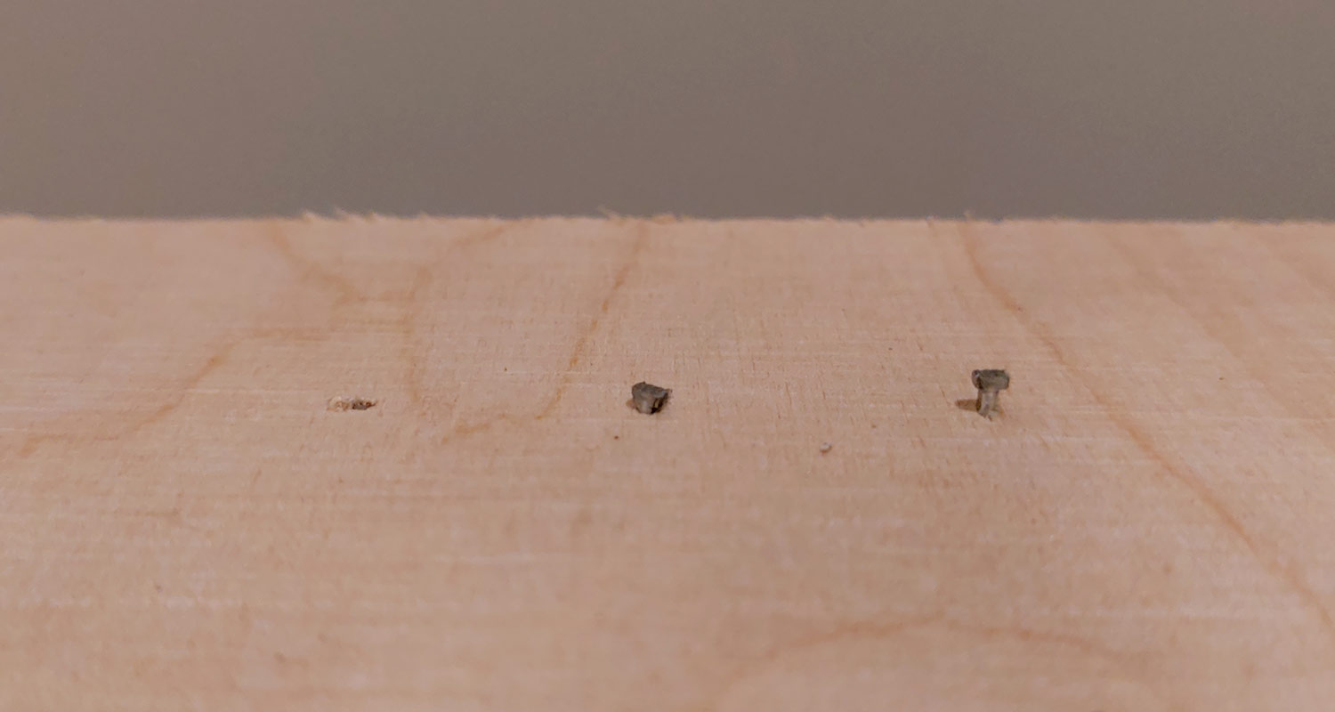 Eri naulaussyvyydet viimeistelynaulainsetti PROF:illa