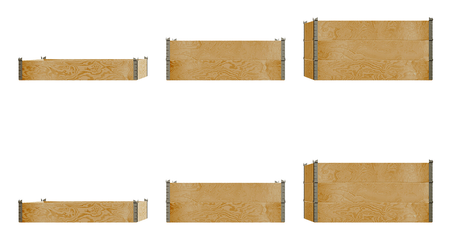 Lavakaulukset pinottuna