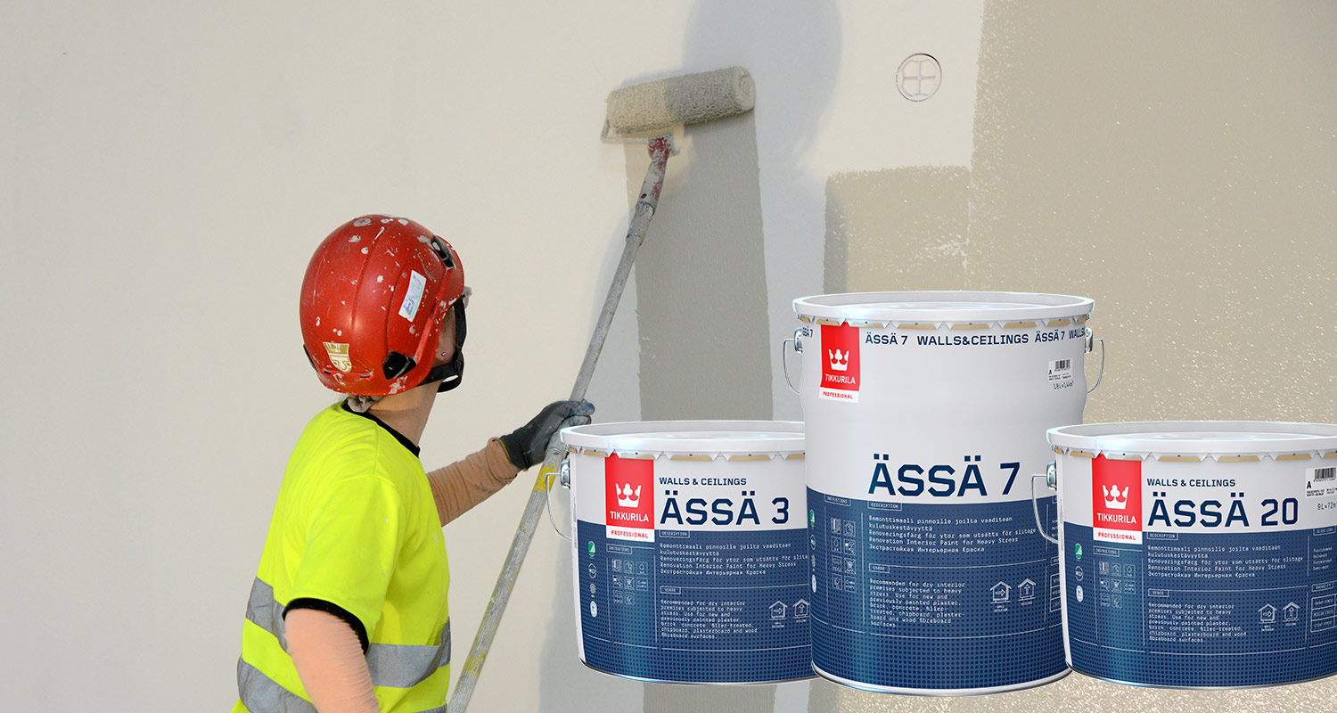 Tikkurilan Ässä-sarjan pintamaalit 3, 7 ja 20