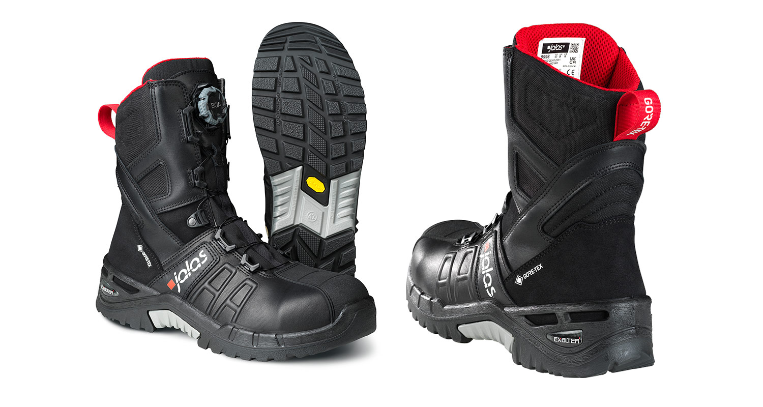 Kuvassa märkiin ja kylmiin keleihin sopivat Jalaksen turvasaappaat mallia 9998 Exalter GTX. Osta omaksi K-Raudasta!