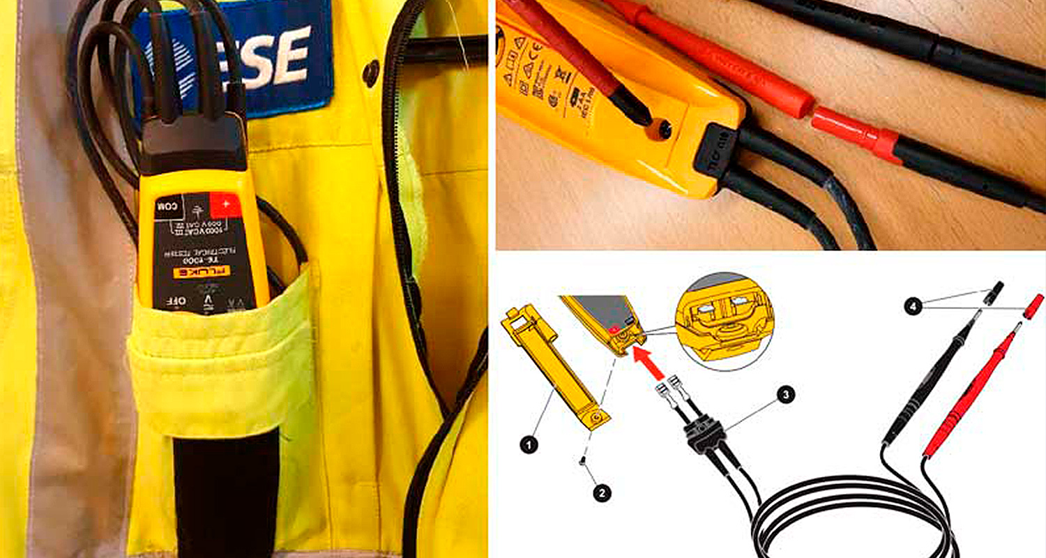 Fluken virtapihtimittari työliivin taskussa