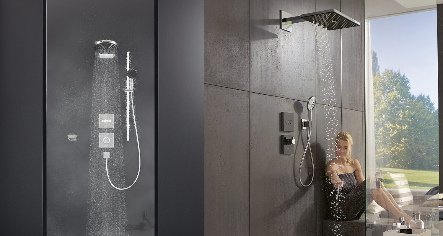 Piiloasenteinen suihku kylpyhuoneen seinässä