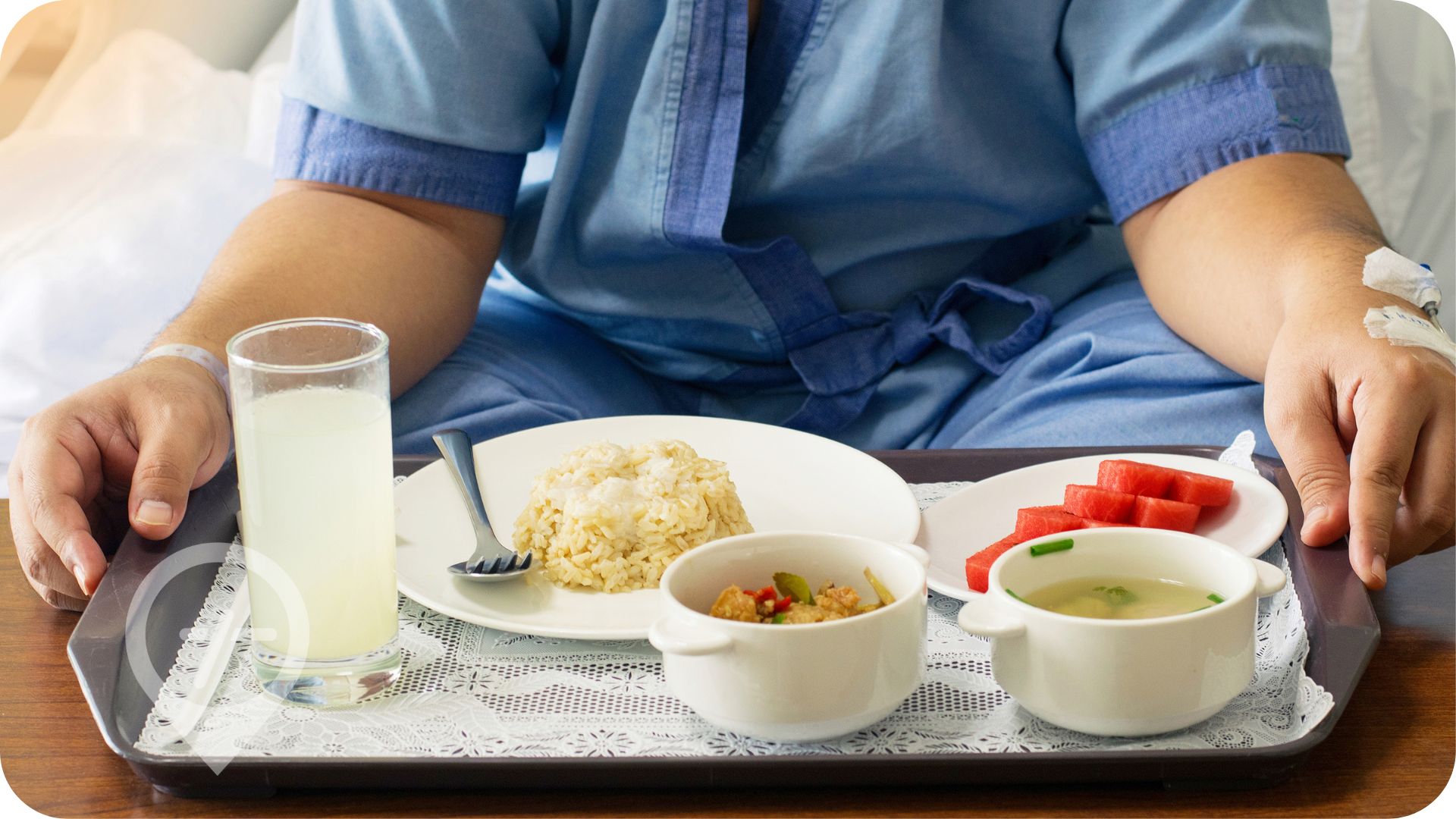 Tray of nutritionally supervised hospital meal