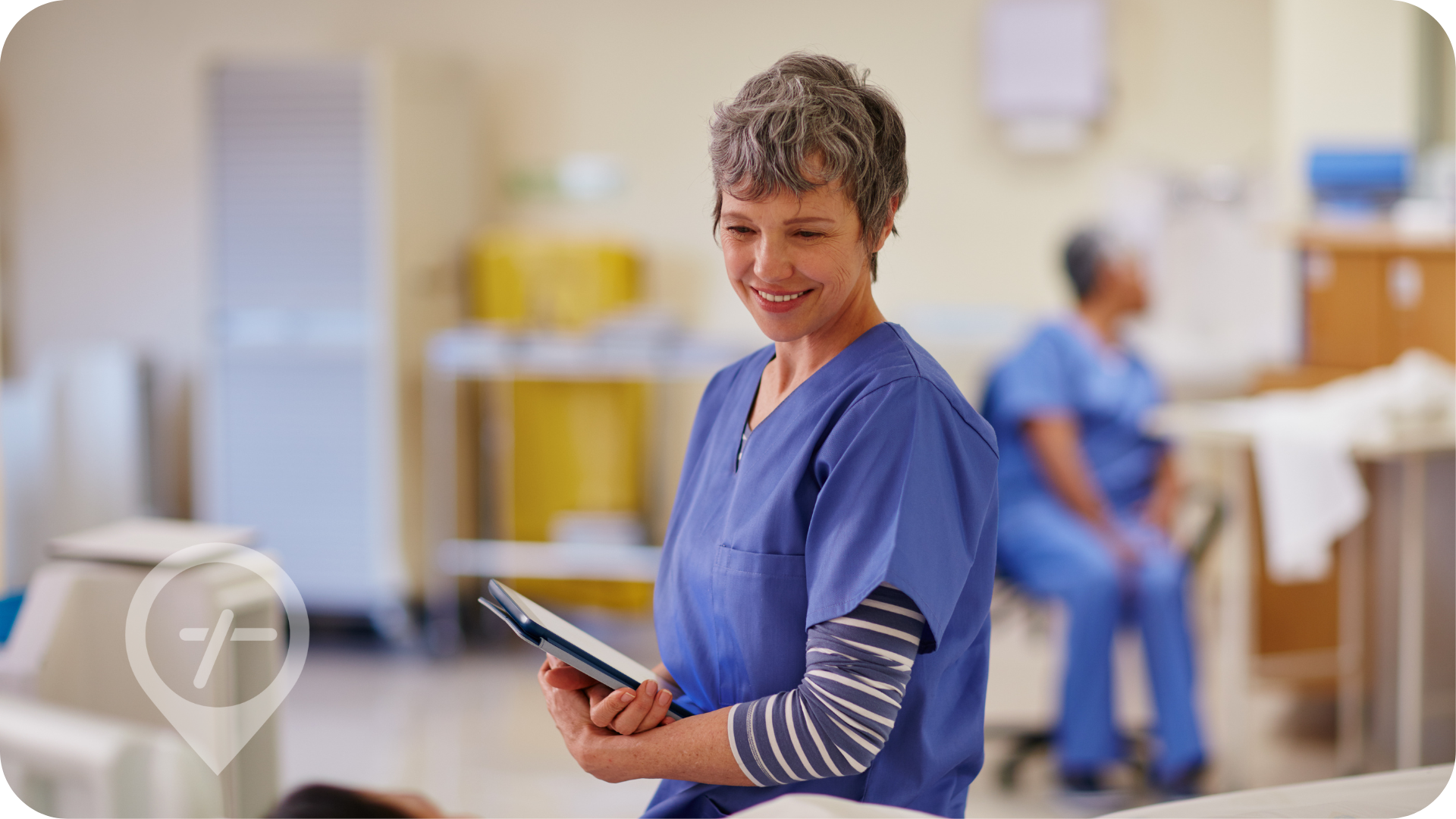 Female nurse cares for patient in hospital
