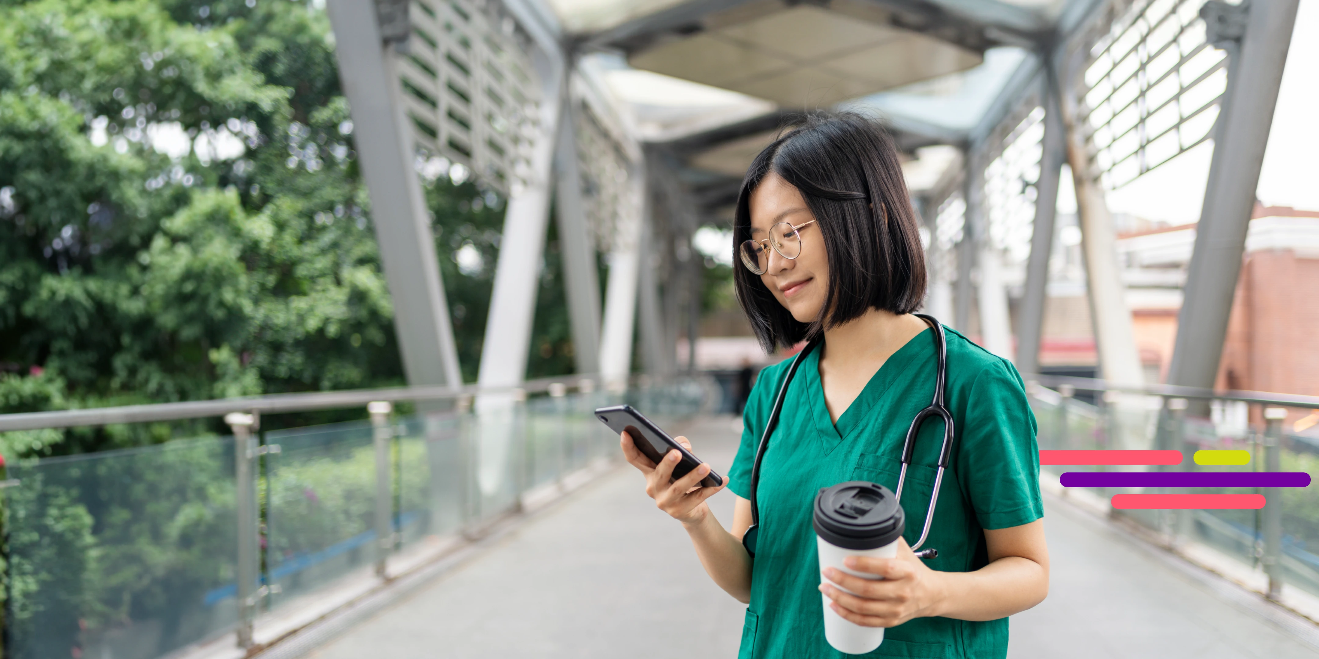 Nurse using the ShiftMed app on her phone to book a shift.