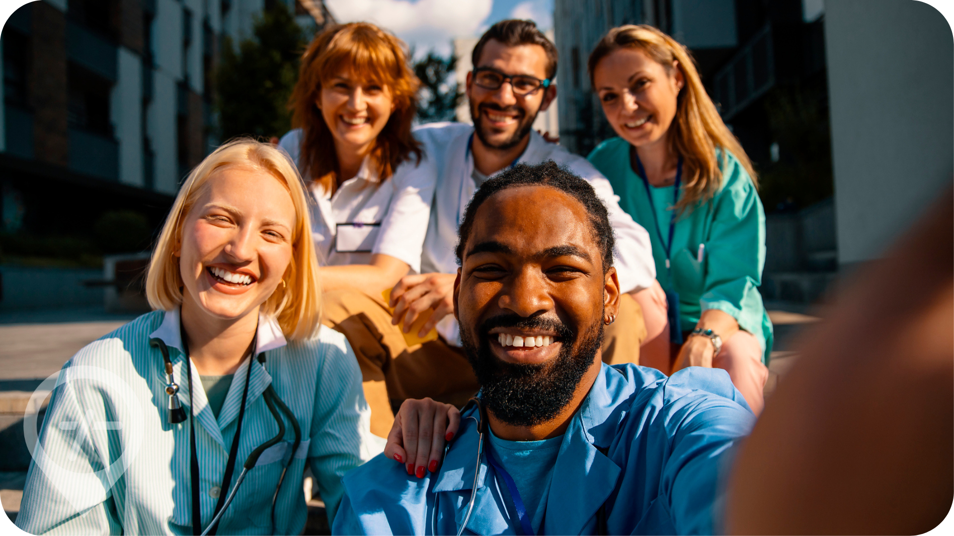 Group of nursing staff pose for photo