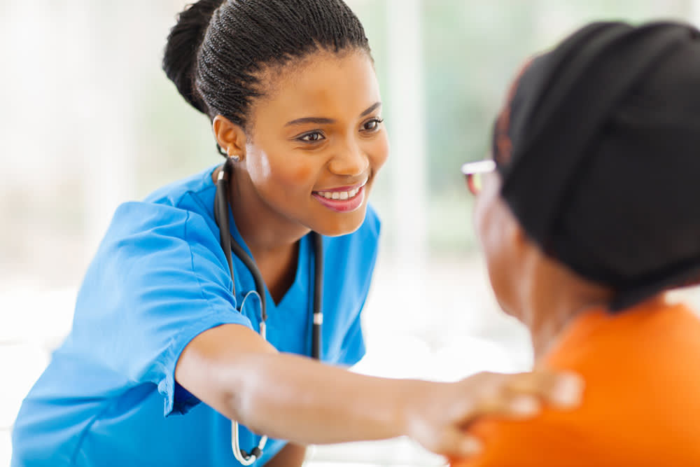 Nurse talking to a patient