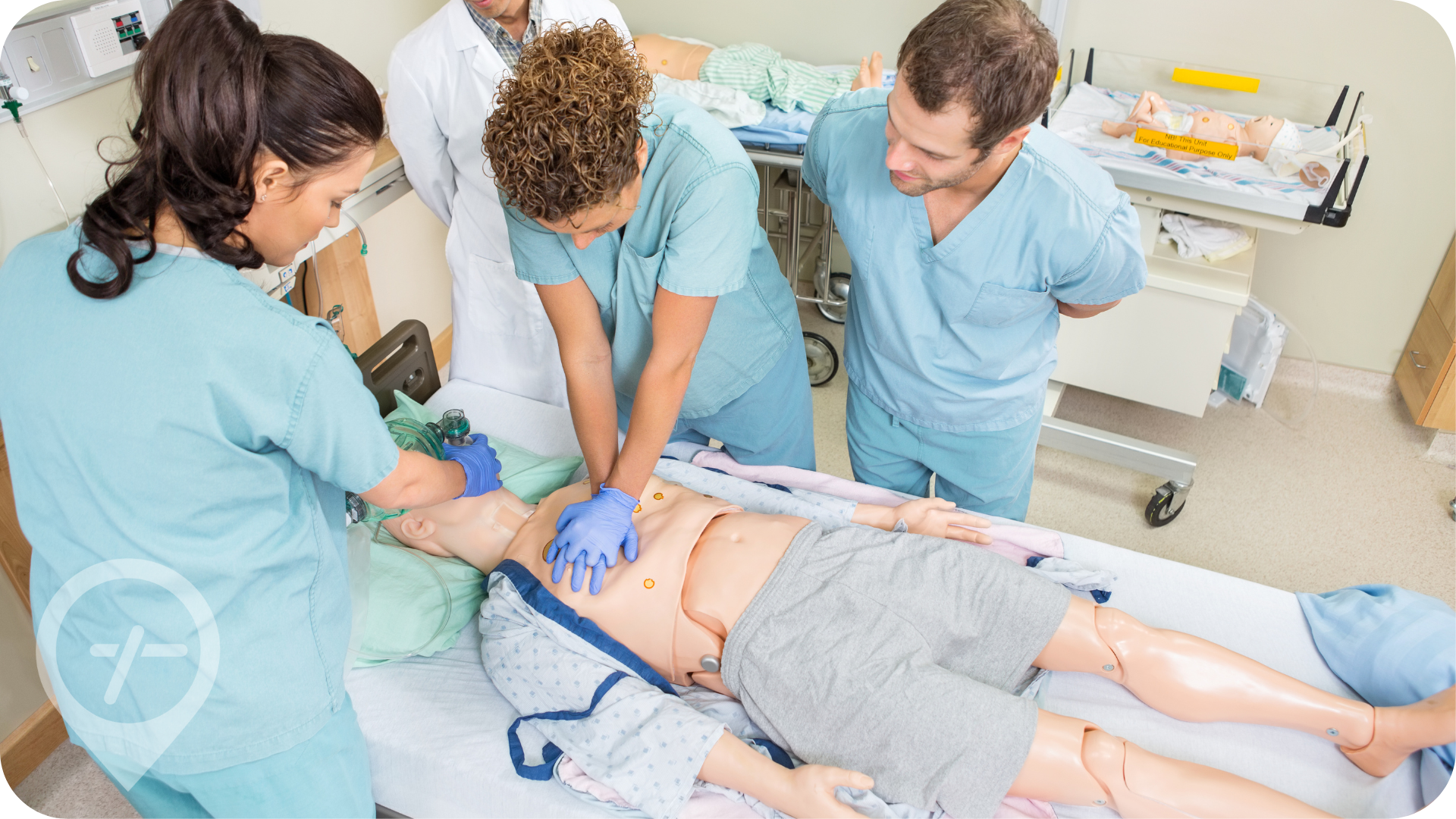 Nurses in skills lab work to upskill
