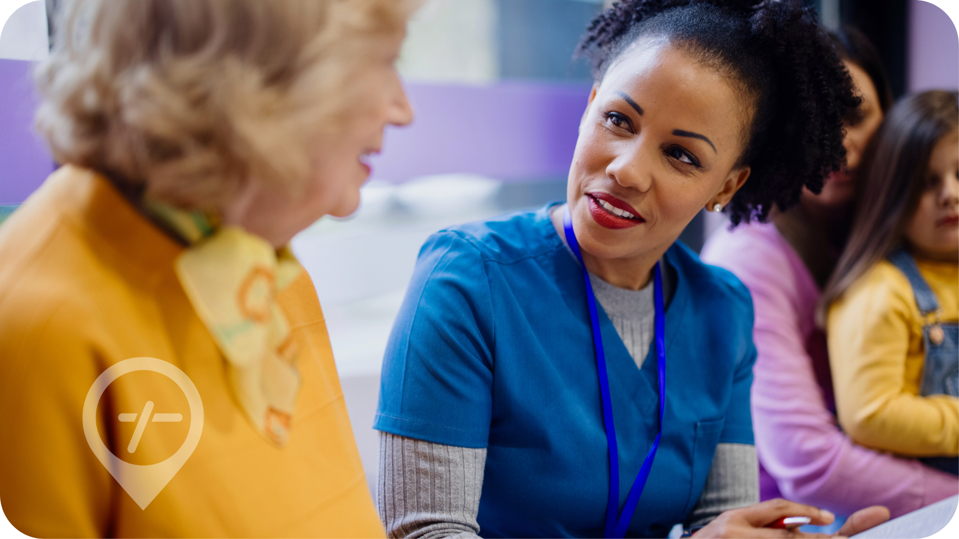 African American nurse delivers patient-centered care