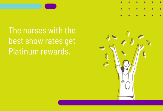 The nurses with the best show rates get Platinum rewards.