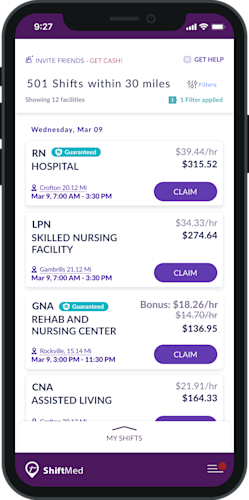 ShiftMed application screenshot