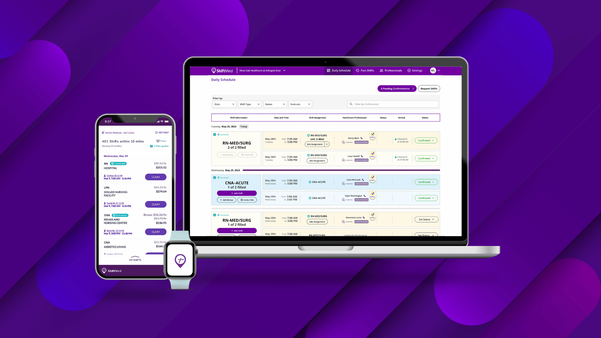 An image of ShiftMed healthcare workforce management solutions.