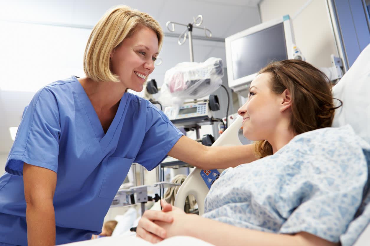 Trauma Nurse in the hospital with a patient