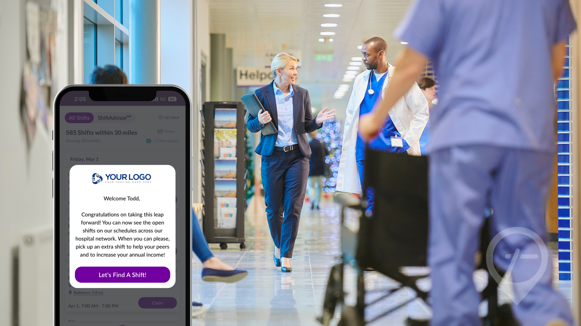 ShiftMed custom branded mobile app to enhance nurse staffing.