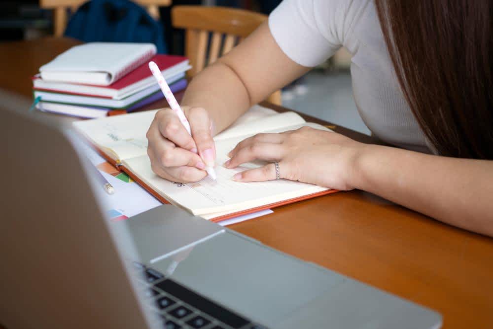 Nurse student taking notes