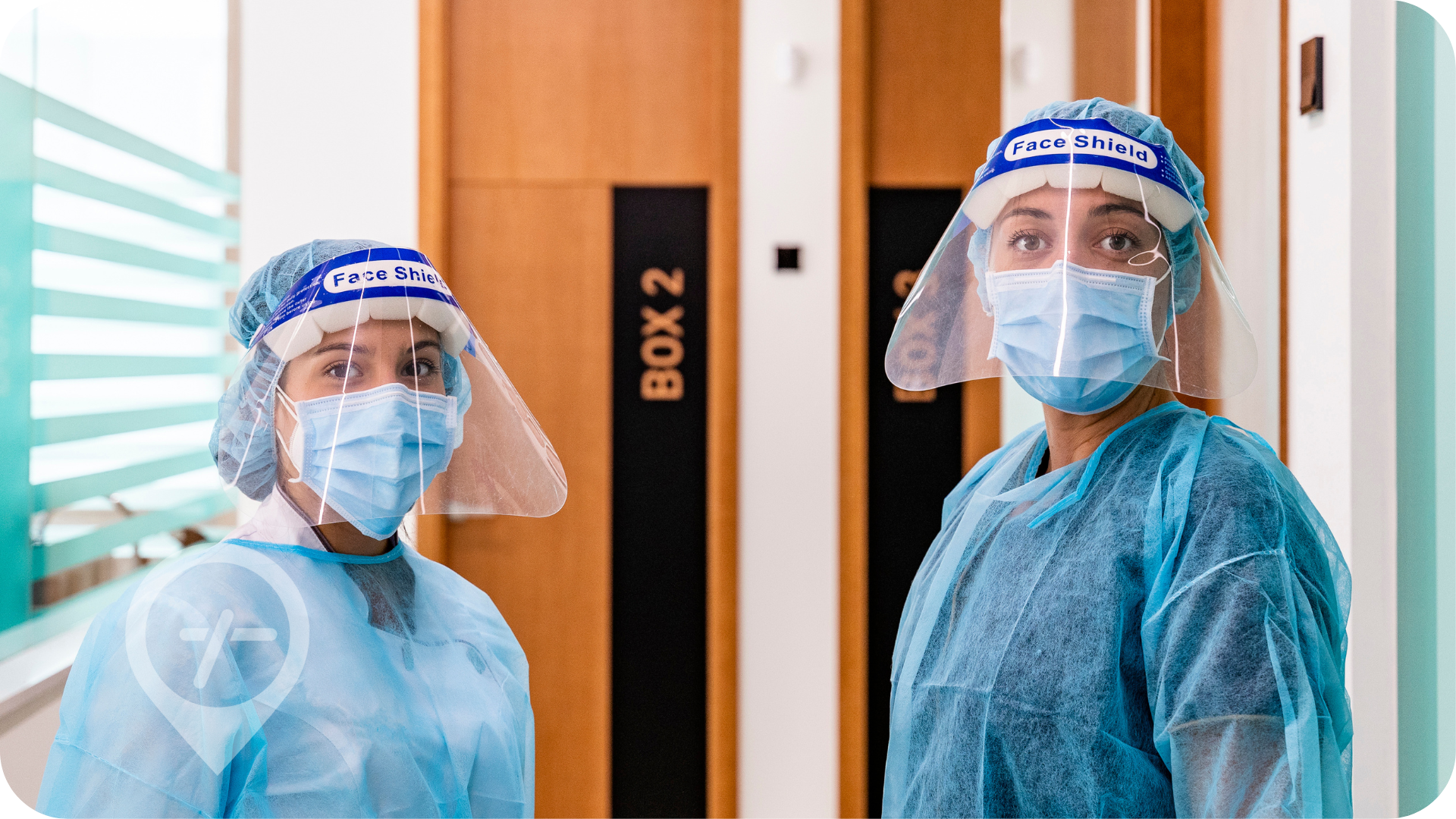 Two float pool nurses prepare for work