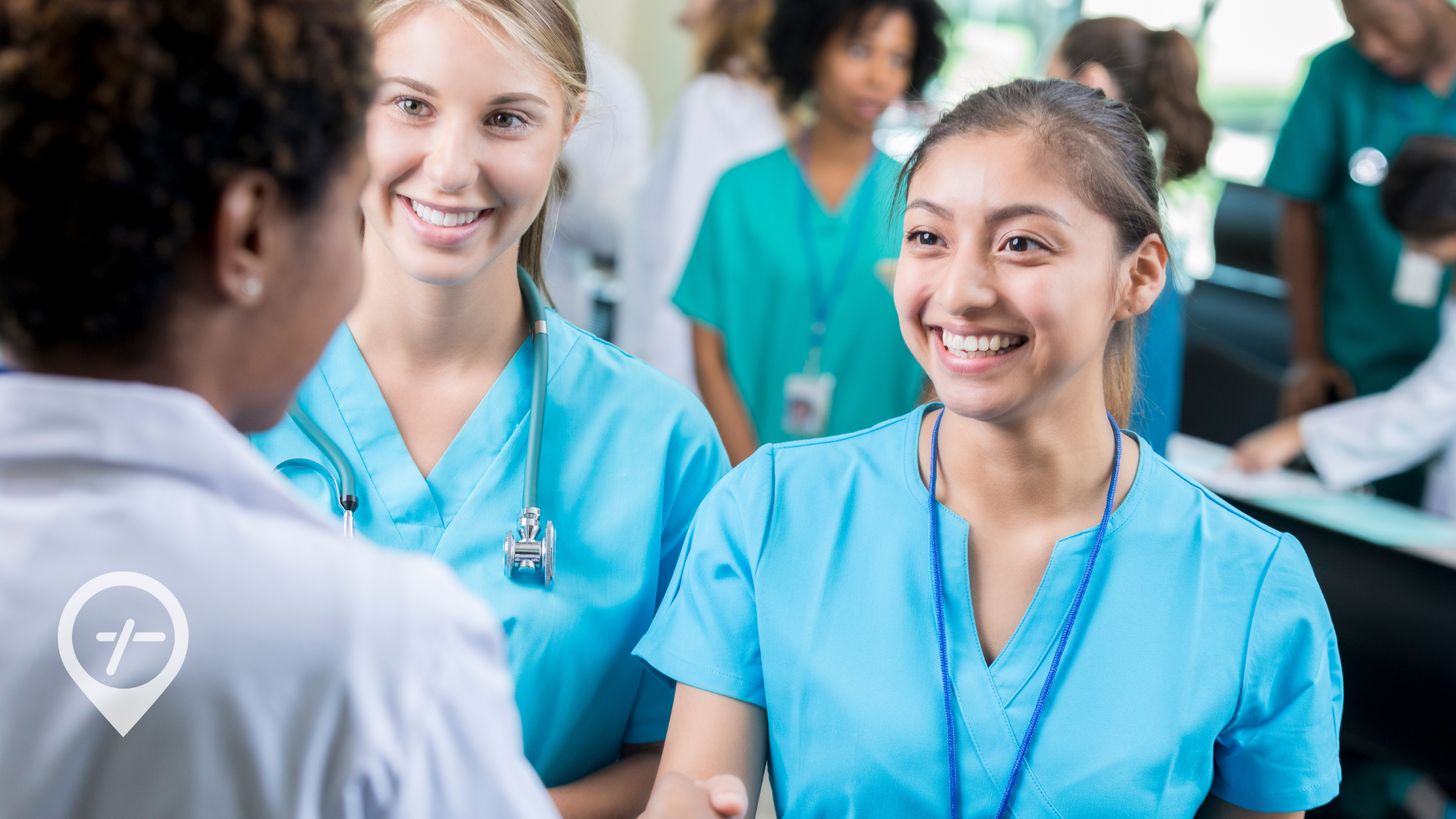 Nurses attending a networking event.