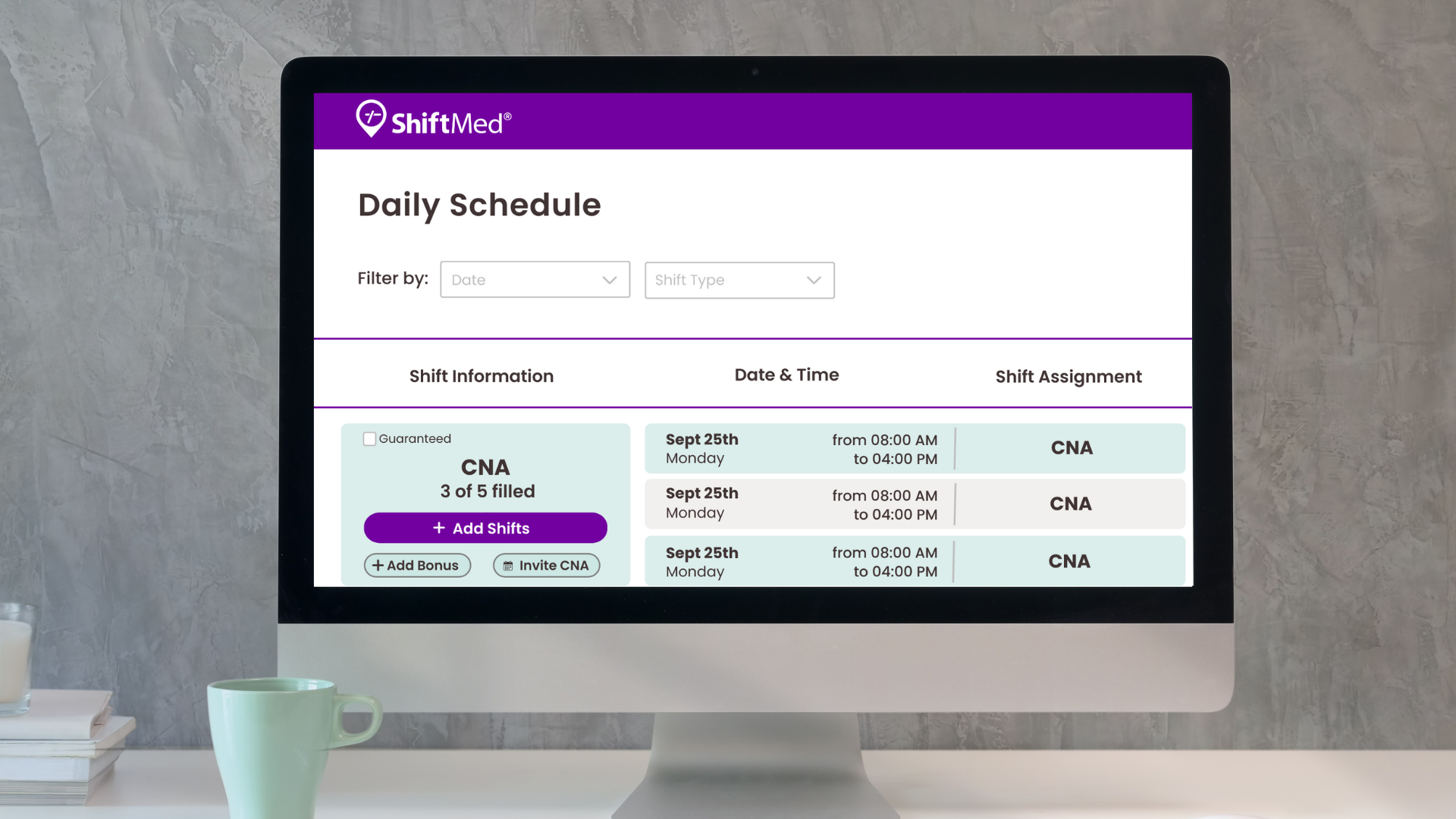 When a healthcare facility gels with a specific nurse, they can invite that nurse to fill a particular shift directly from our Portal.