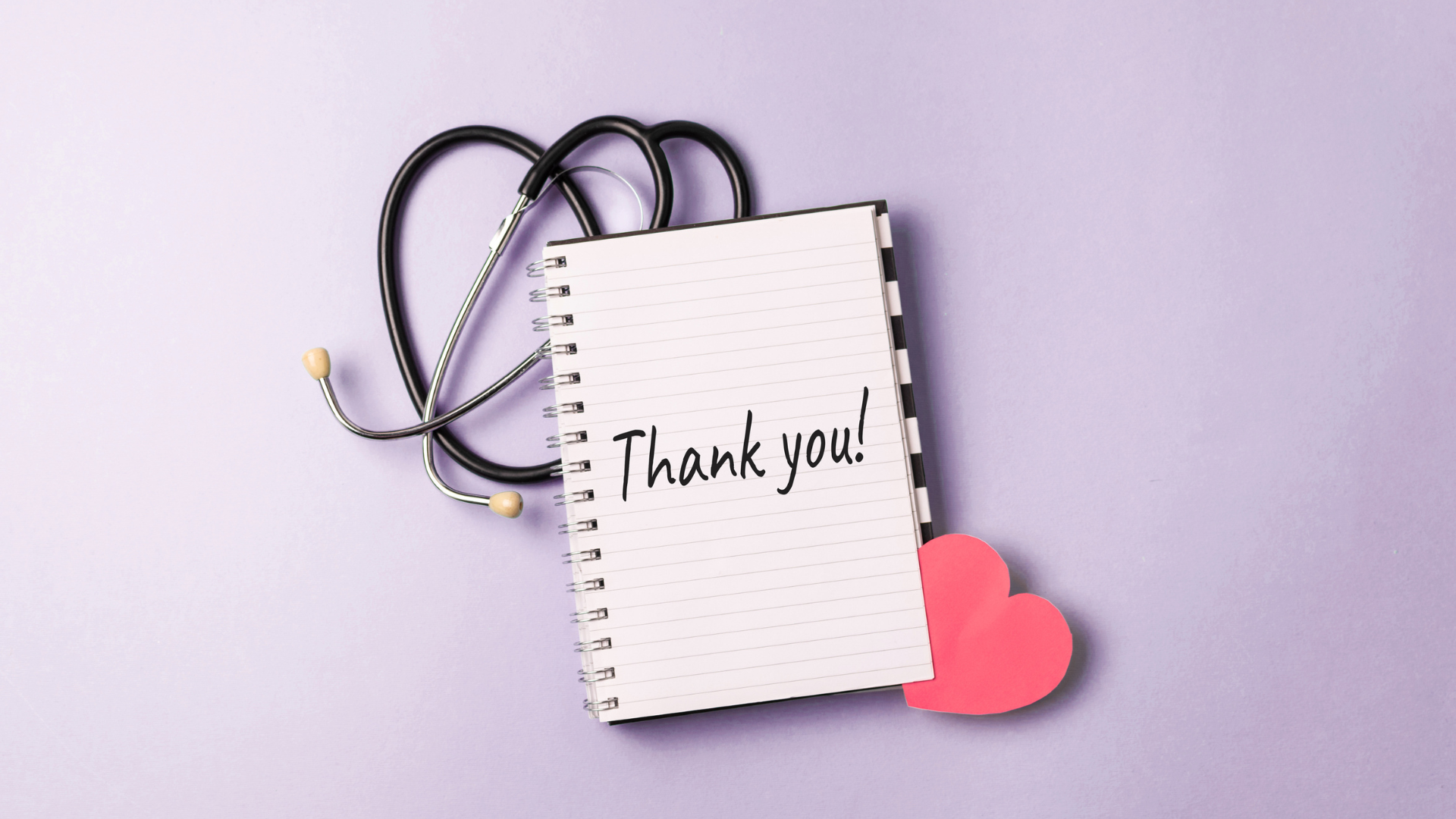 Stethoscope laying next to a clipboard that says “Thank You” in celebration of CNA Week 2026.