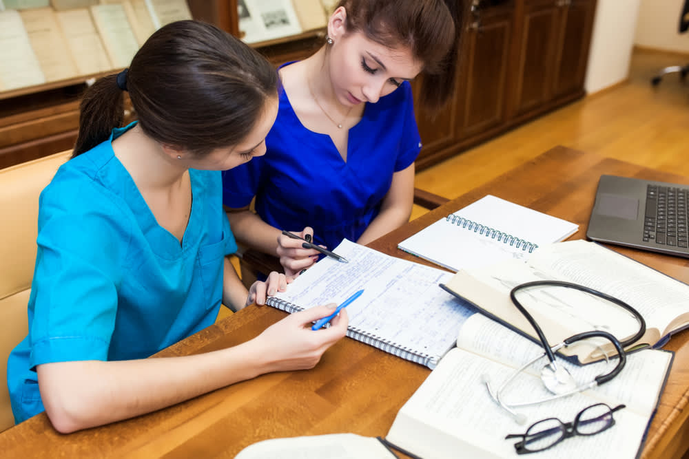 Nurse educator with a nursing student