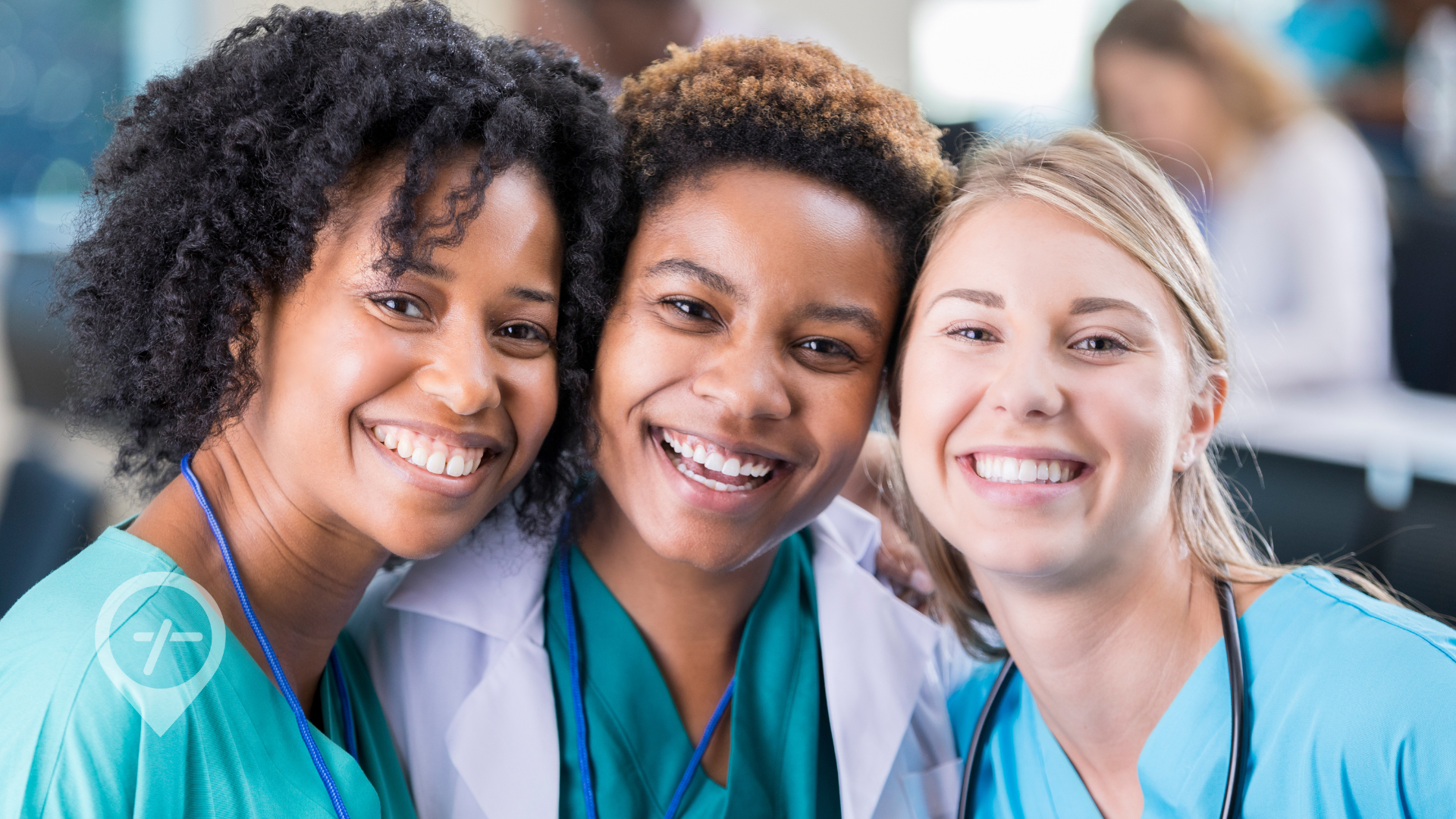 A group of happy nurses at work.