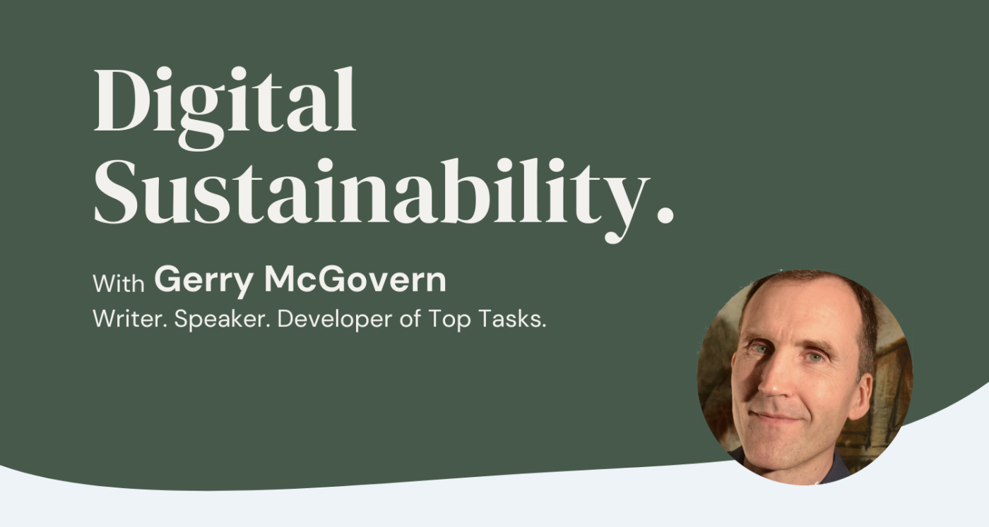Webinar med digital bæredygtighedsekspert Gerry McGovern