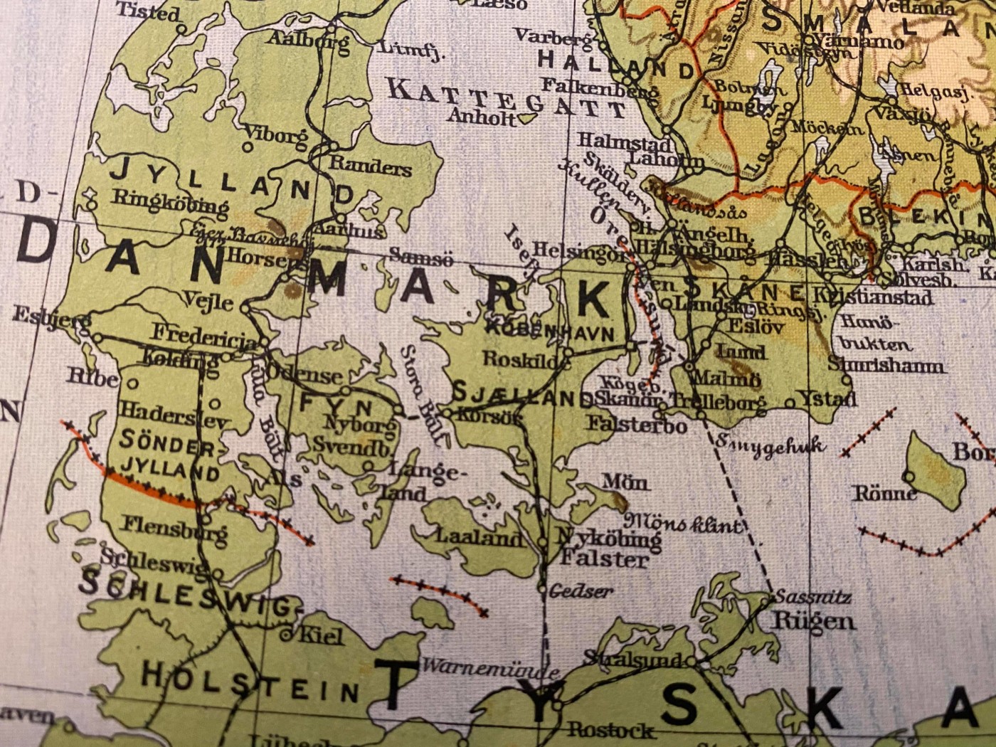 Map over Denmark