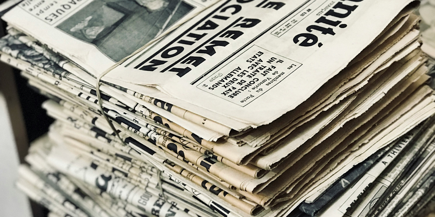 Stack of newspapers