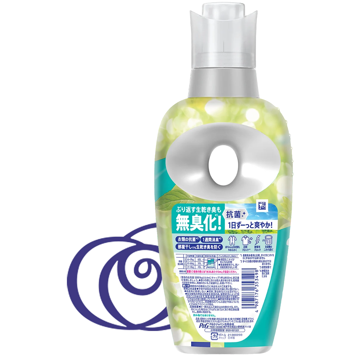 レノア超消臭 フレッシュグリーンの香り 裏面