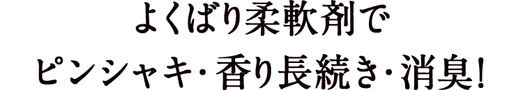 よくばり柔軟剤でピンシャキ・香り長続き・消臭！