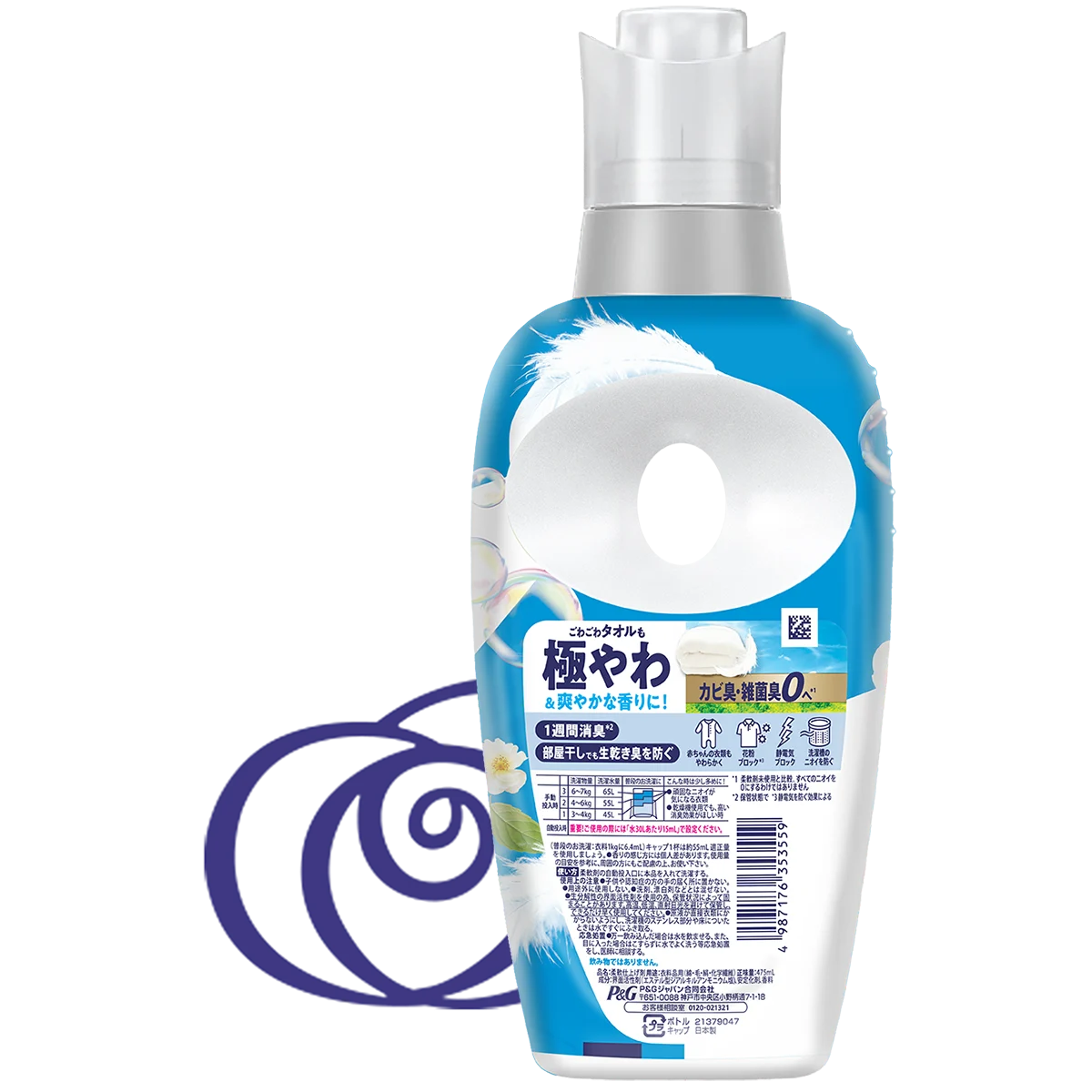 レノア超消臭 極やわ仕上げふんわりシャボンの香り 裏面