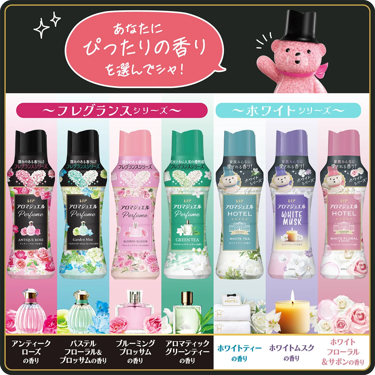 あなたにぴったりの香りで選んでシャ！